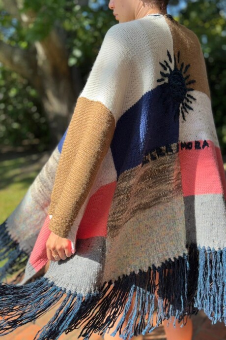 SierraMora Embroidery Chall Multicolor / Petróleo