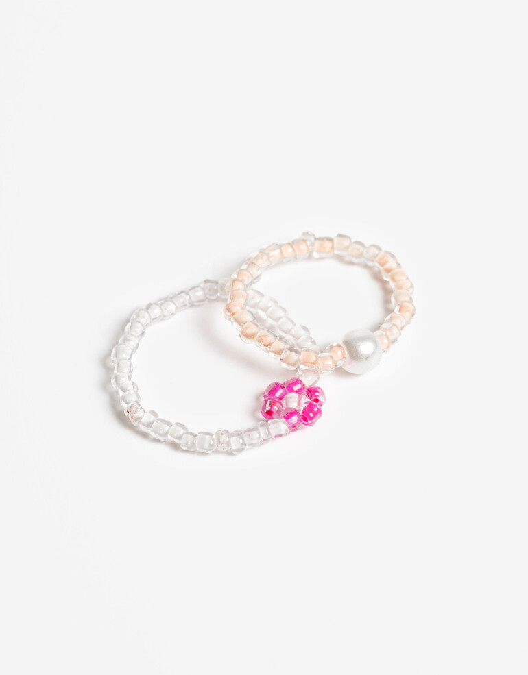 Pulseras Elásticas Sets Color Set De Pulseras Para Niñas - Dorado