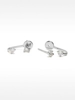 Pendientes Ear Jacket Con Circonitas - Plata De Ley 925 plateado