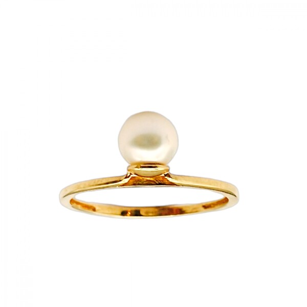 Anillo Solitario-Oro bajo-Perla-AN8167 conperla