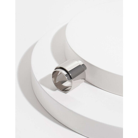 Anillo De Metal Reciclado Plateado Rodio