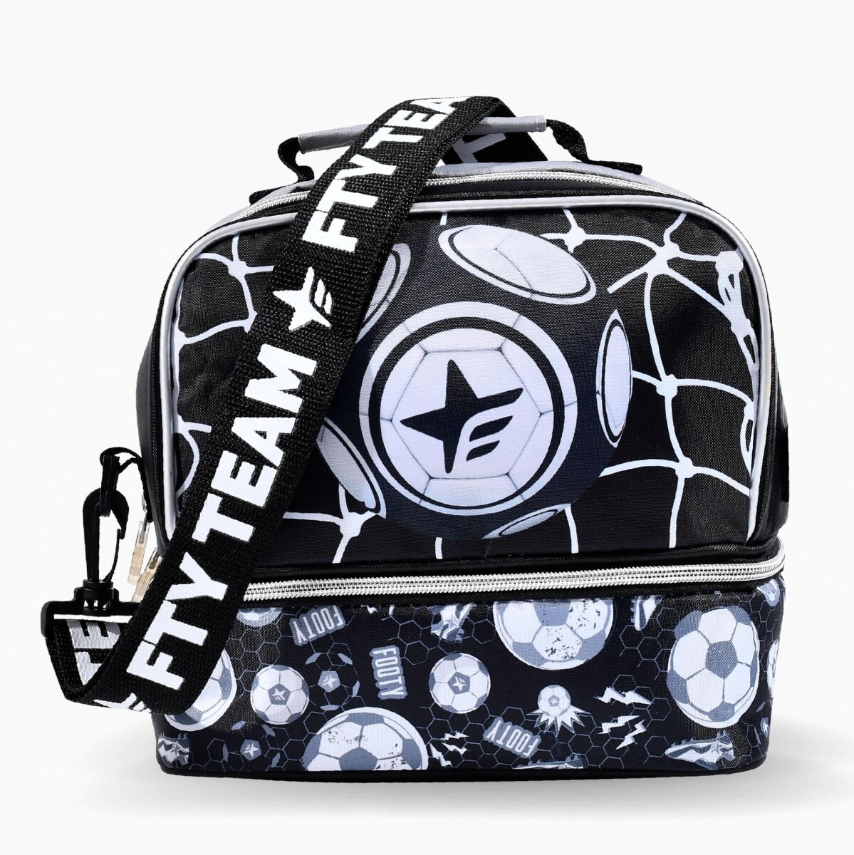 Lanchera Footy Lunchera Futbol - Negro - Gris 