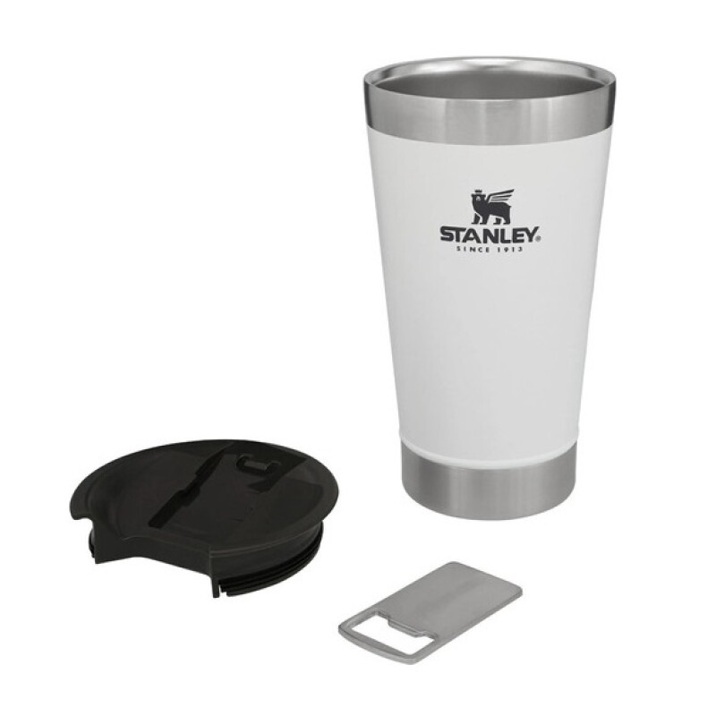 Vaso térmico Stanley Water Beer con tapa polar, 473 ml, color blanco liso Vaso Térmico Stanley Water Beer Con Tapa Polar, 473 Ml, Color Blanco Liso