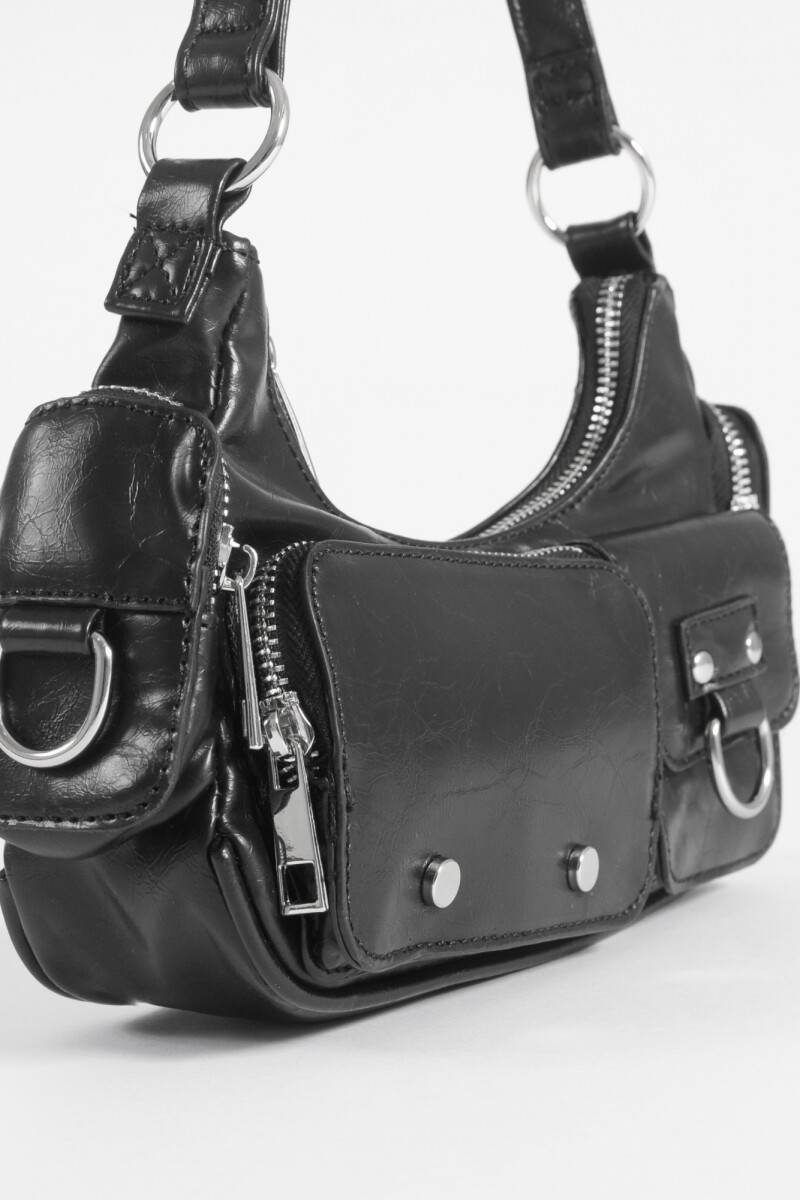 Cartera de hombro bolsillos negro