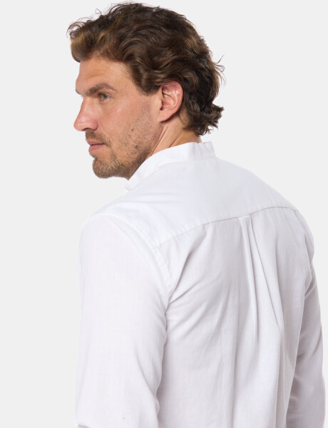 CAMISA DE LINO CUELLO MAO Blanco