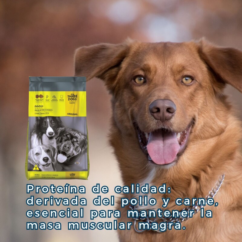 THREE DOGS ORIGINAL ADULTO 20 KG + 2 KG DE REGALO THREE DOGS ORIGINAL ADULTO 20 KG + 2 KG DE REGALO