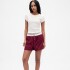 FLANNEL BOXER SHORT BURGUNDY STRIPE