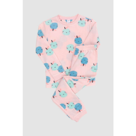 Pijama infantil polar manzanitas Rosado