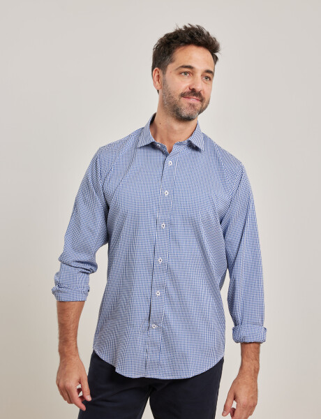 012521 CAMISA HARRINGTON LABEL Blanco/azul Osc