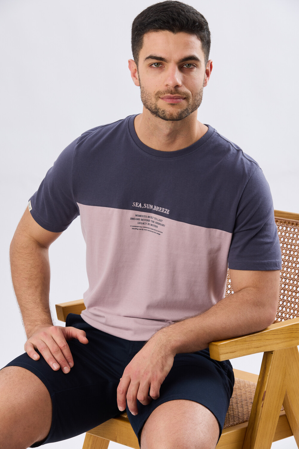 REMERA RAYADA DE ALGODÓN Piedra