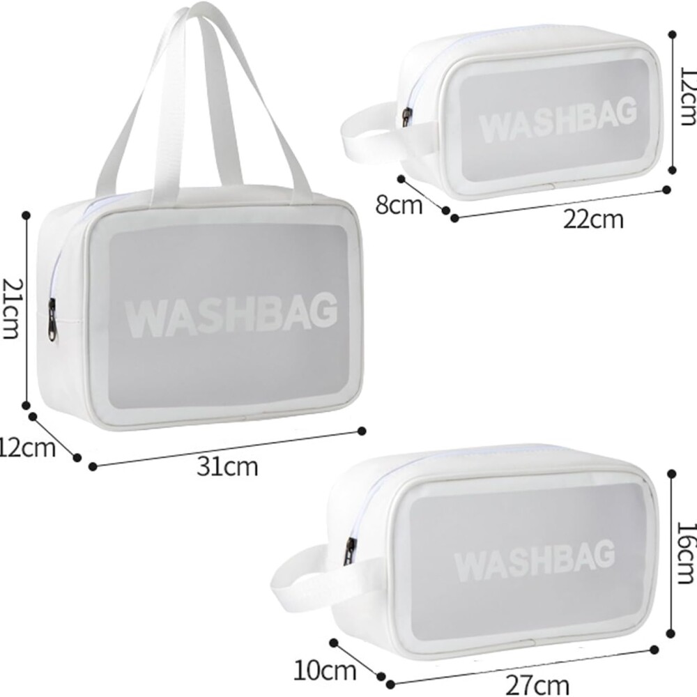 Estuche Neceser Washbag 3 Piezas Blanco