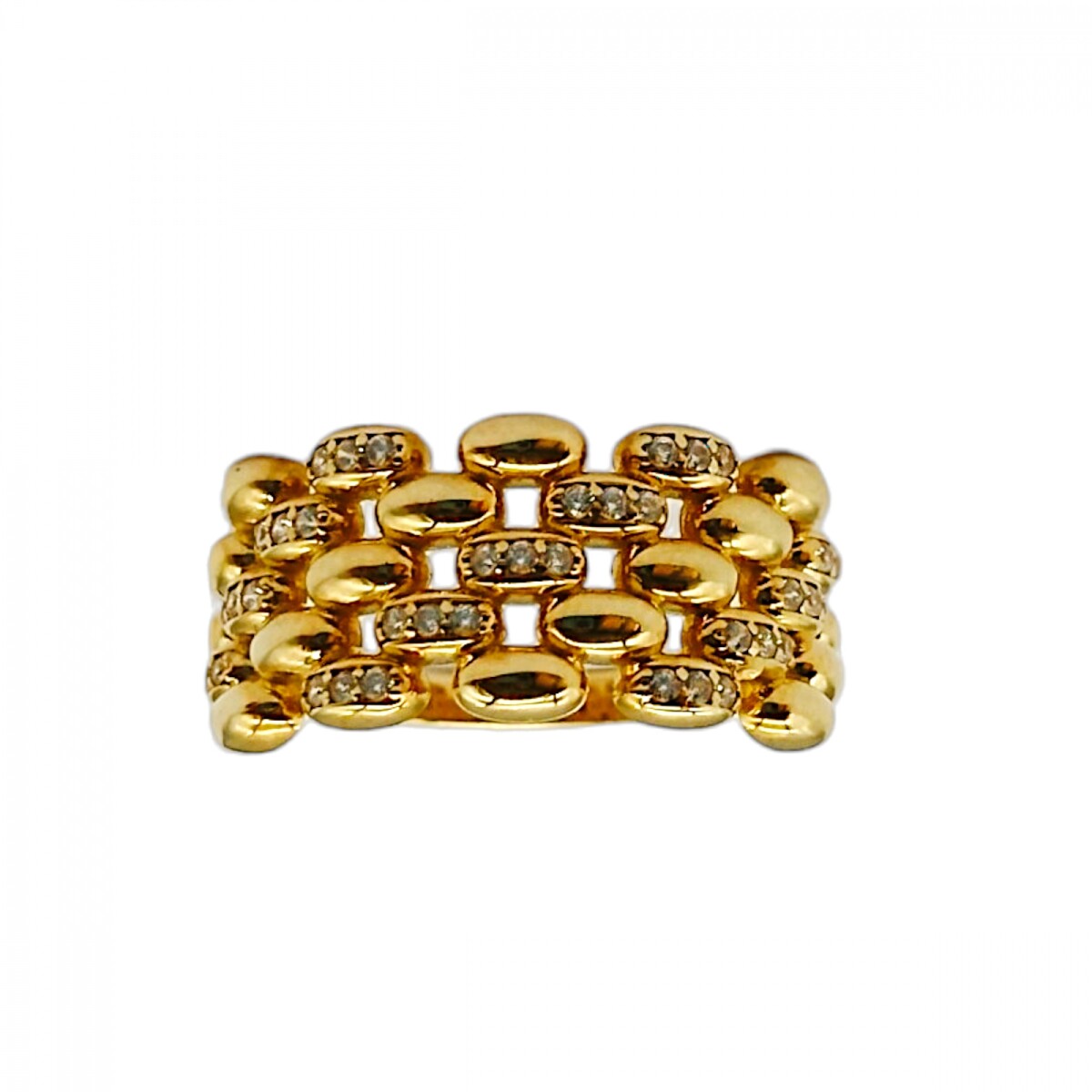 Anillo Calado-Oro bajo-Piedra Zirconia-AN8196 - conpiedra 