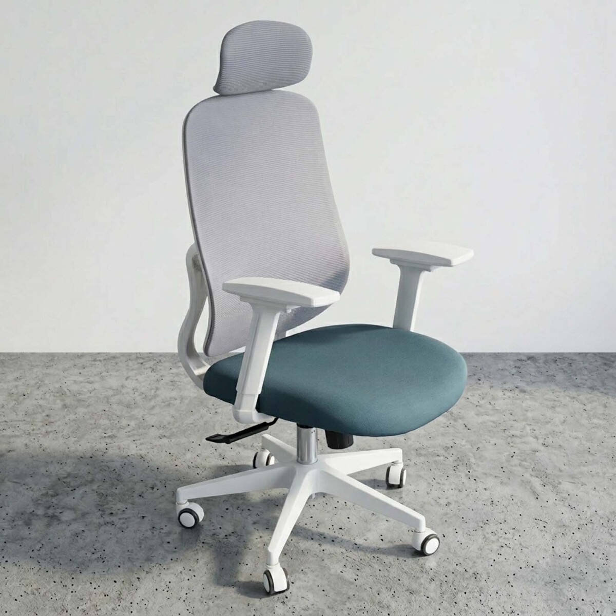 SILLA DE OFICINA - MALLA BLANCO DAMASCO 