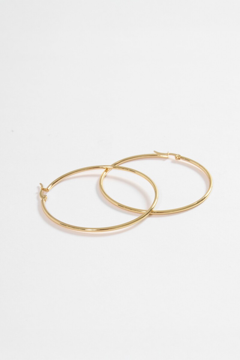 Aros acero maxi dorado
