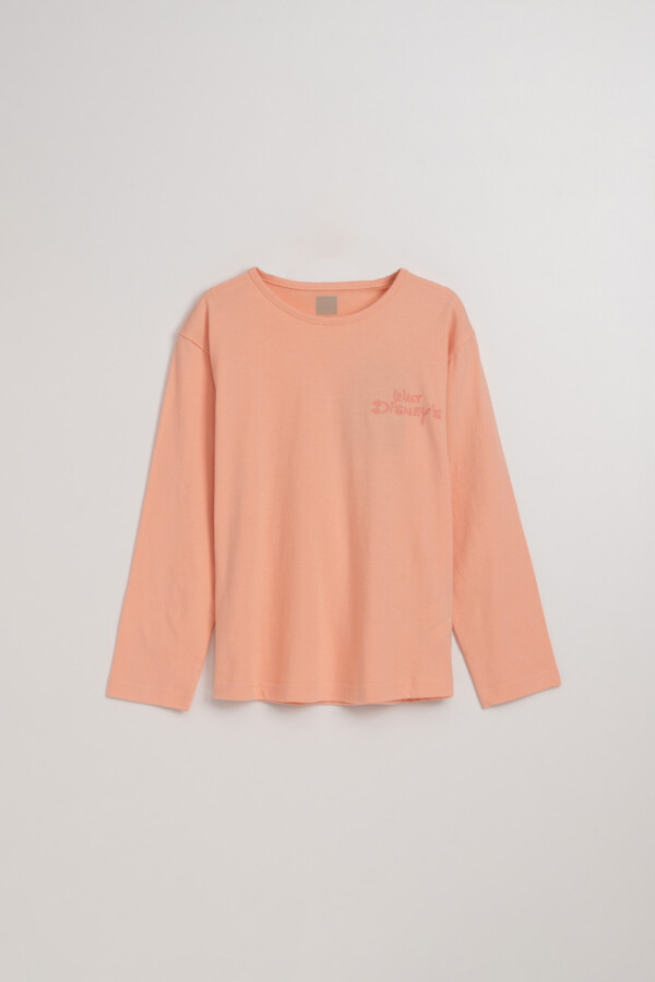 Remera manga larga estampada Pluto Salmón
