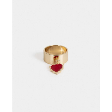 Anillo Con Corazón Dorado