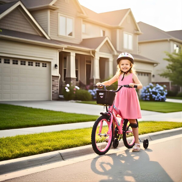 Bicicleta Infantil Sport Rod 16 Canasto Guardabarros Rosa 2