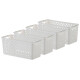 Set x4 Cesto organizador Quadratta calado MS BLANCO
