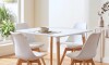 Juego de Comedor 4 Sillas Eames Cuadrada 80 Blanco