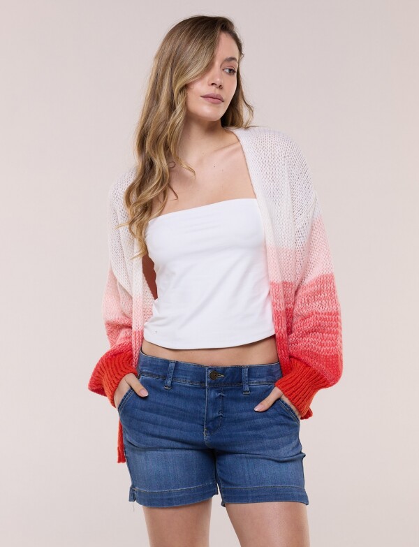 Cardigan Calado ROJO/MULTI
