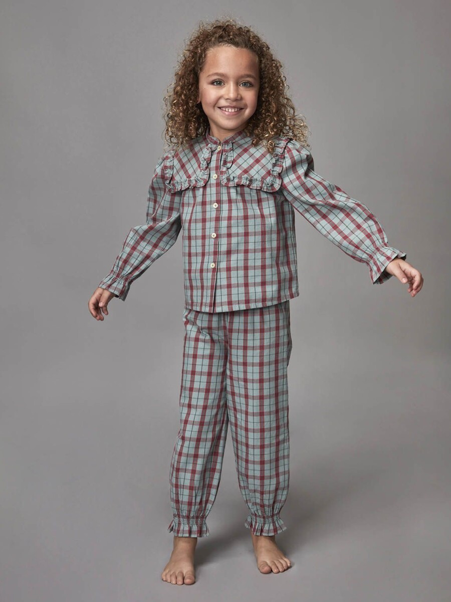 Pijama De Cuadro Verde Viejo Claro