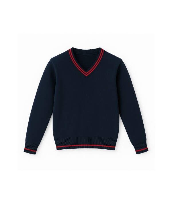 Sweater escote V Clifton College Navy