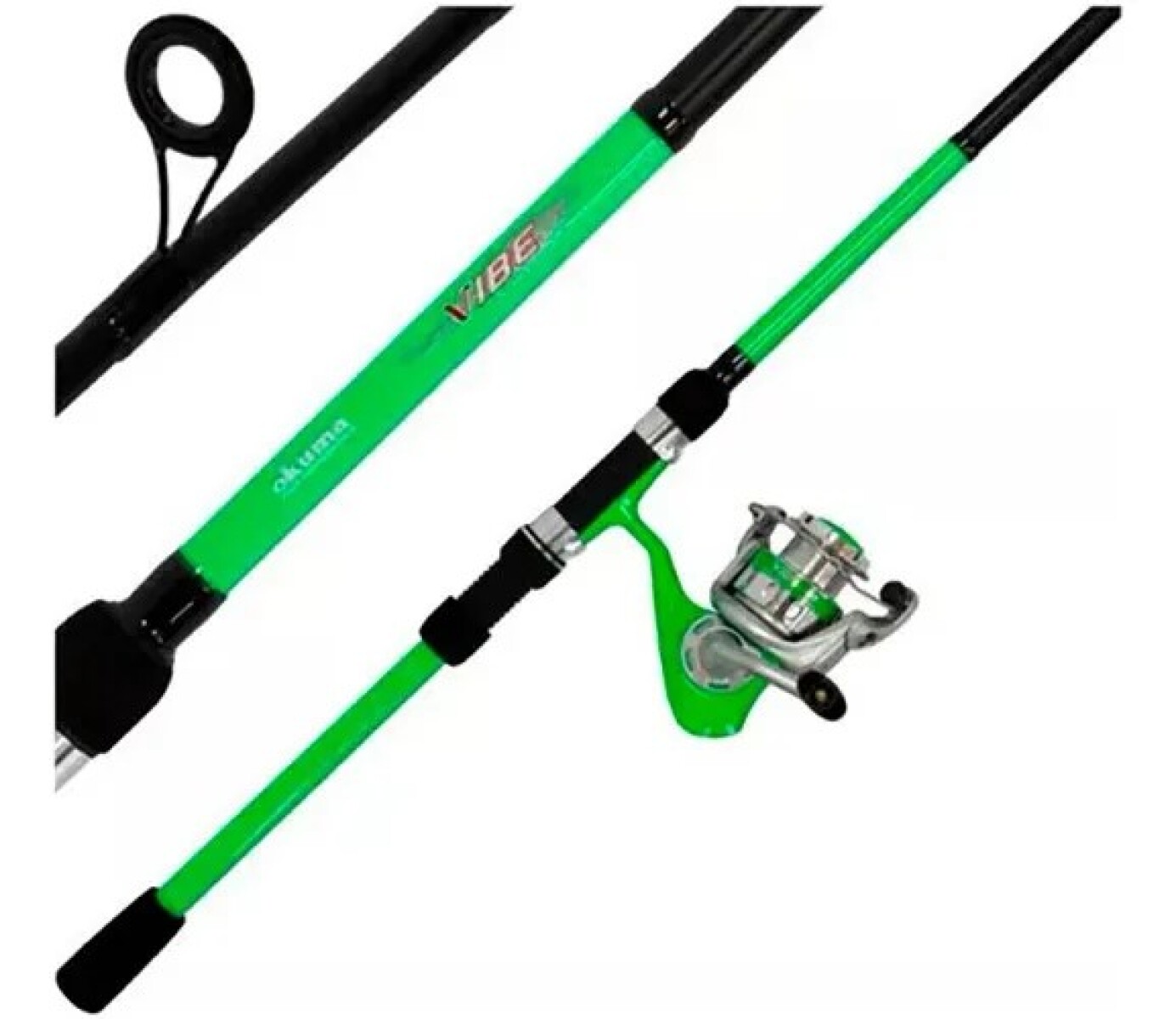 COMBO OKUMA VIBE VERDE 2,10mt 2TR + REEL FRONT 30 VB-702-30 