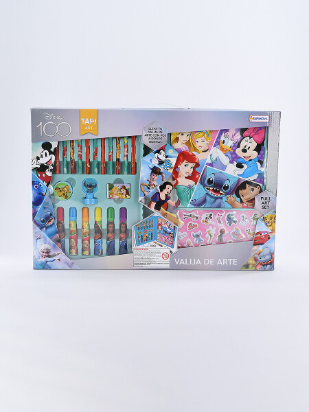 VALIJA DISNEY 100 PRINCESAS CON STICKERS GRIS