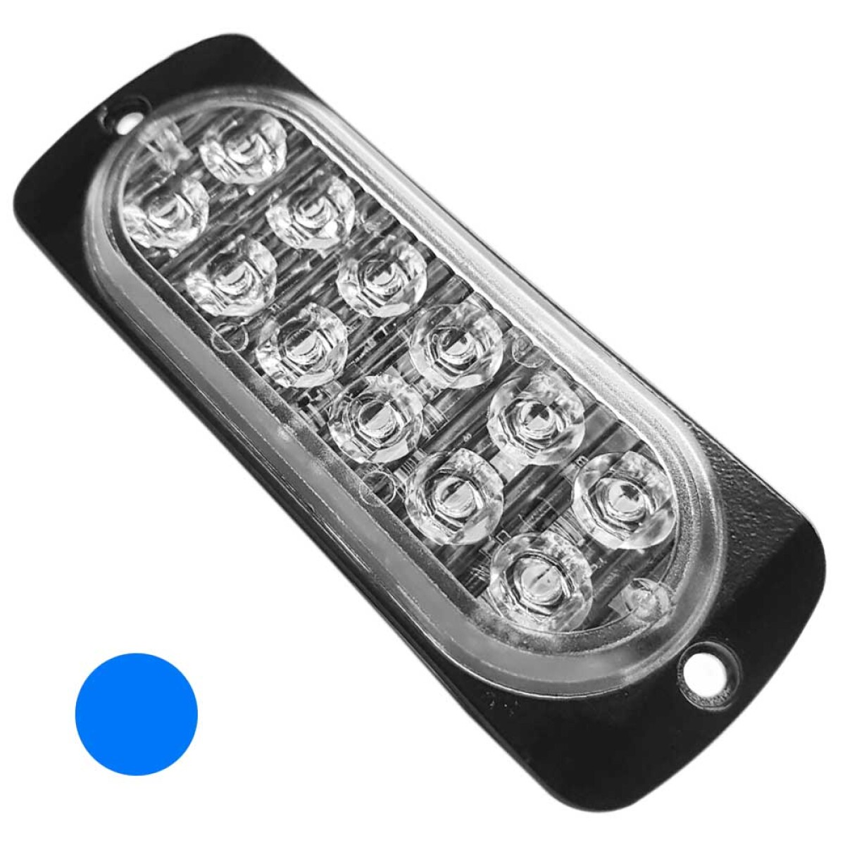 SEÑALIZACION - BARRAL AZUL 12 LED 12/24V 112X41MM WESTON 