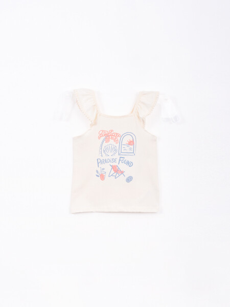 MUSCULOSA NIÑA PARADISE OFF WHITE