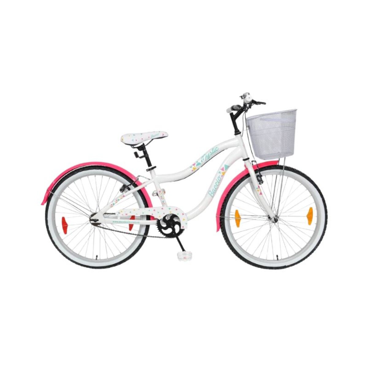 Bicicleta Mystic - Rodado 24 - Baccio - Blanca / Fucsia 