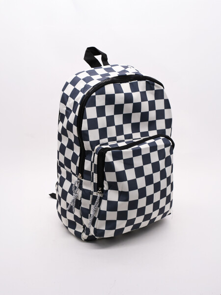 MOCHILA CUADROS AJEDREZ NEGRO