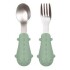 Set cubiertos metal silicona BUBA verde
