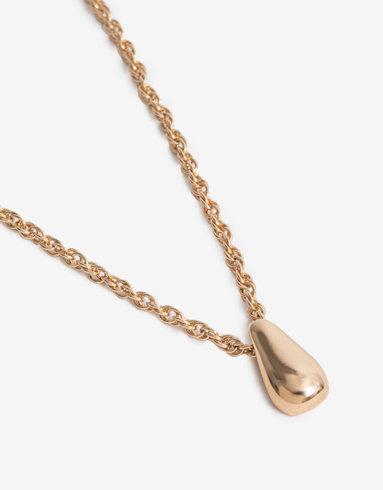 Cadena Corta con Dije Metal Cadena Corta Bañada En Oro - Dorado