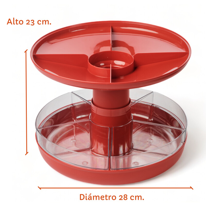Copetinero Dos Niveles Giratoria Rojo