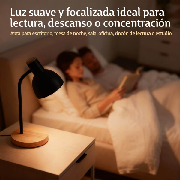 Lampara De Escritorio Velador Portatil Nordica Metal Madera Lectura IMBACK Color Negro Lampara De Escritorio Velador Portatil Nordica Metal Madera Lectura IMBACK Color Negro