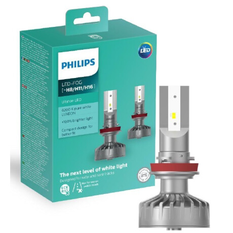 LAMPARA - LED H8 H11 H16 12V 6500K ULTINON PACK X2 PHILIPS LAMPARA - LED H8 H11 H16 12V 6500K ULTINON PACK X2 PHILIPS