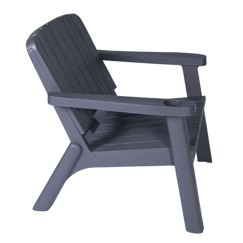 SET DE LIVING EXTERIOR POLIPROPILENO GRIS MALAGA