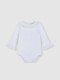 Body Con Tira Bordad En El Cuello Blanco