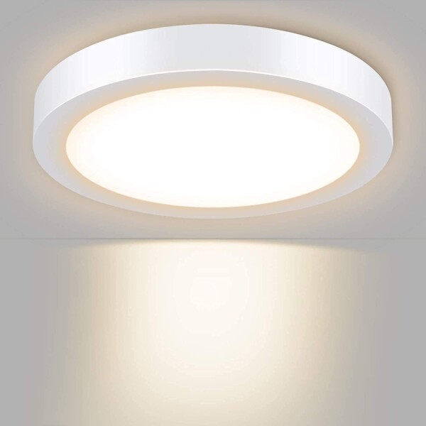 Panel Led 12W Plafon RedondoTecho Spot Luz Calida Gtia Variante Color Blanco