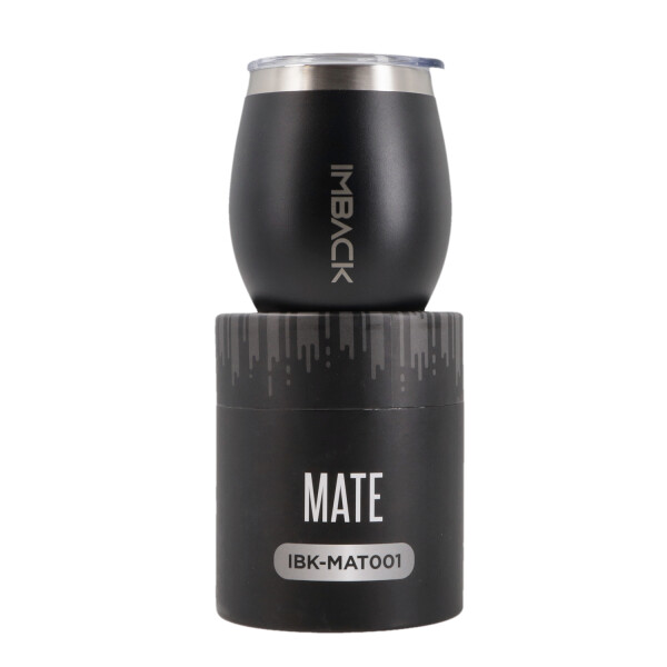 Mate de Acero Inoxidable con tapa Anti Vuelco Color Negro Mate de Acero Inoxidable con tapa Anti Vuelco Color Negro