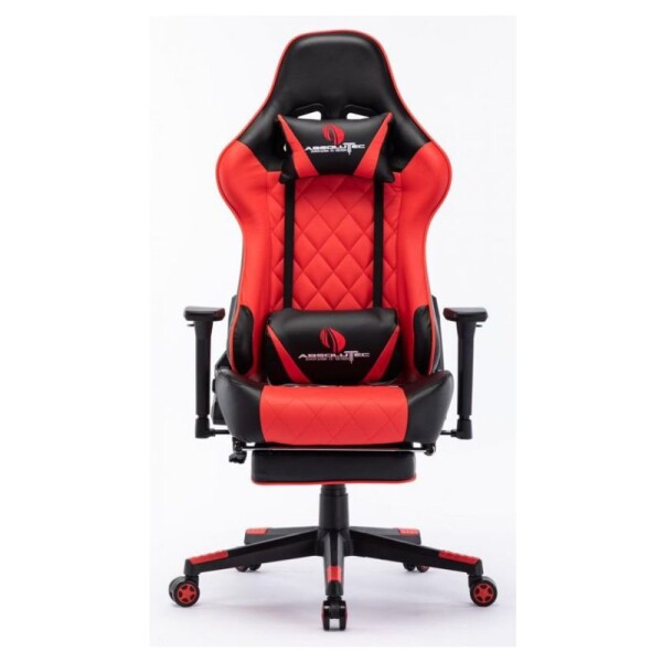 SILLA GAMER CON PARLANTES, LUCES Y ALMOHADON MASAJEADOR - ROJA/NEGRA SILLA GAMER CON PARLANTES, LUCES Y ALMOHADON MASAJEADOR - ROJA/NEGRA