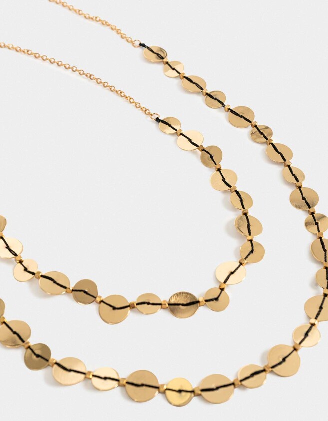 Collares Cortos Espejos Collar Corto De Espejos - Dorado