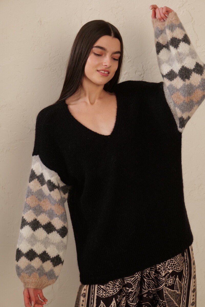 Sweater crochet noa - Negro 