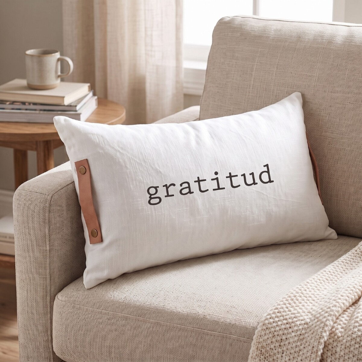 Almohadon Deco 60x36 Tusor - Pilar - Gratitud 