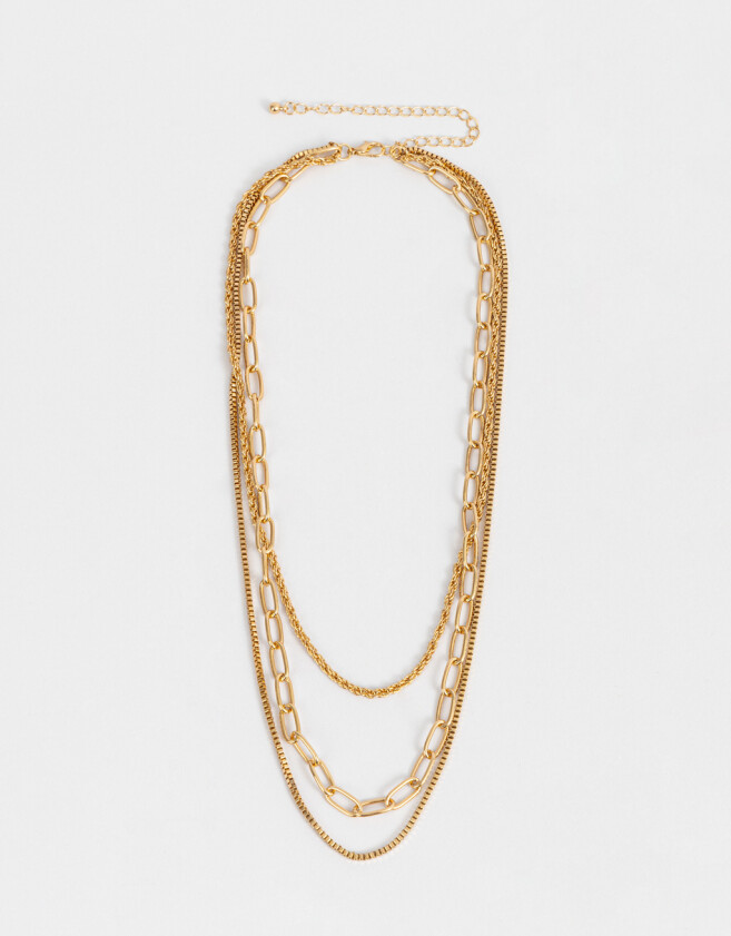 Collares Cortos Multi Cadenas Collar Corto Multicadenas - Dorado