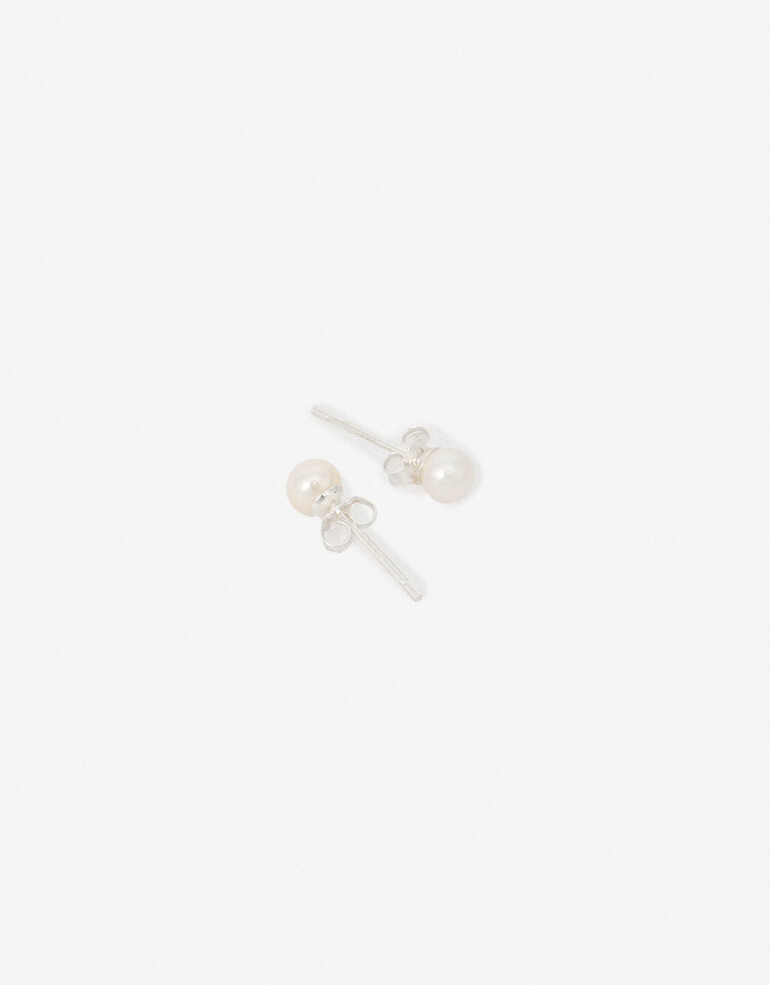 Aros Pasantes Perla Aros Pasantes De Plata 925 - Plateado