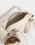 Bandoleras Cartera Bowling Suede Crudo - Blanco Crudo