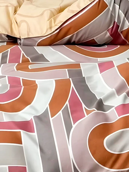 ACOLCHADO GEOMETRIC CON FUNDAS 2 PLAZAS BORDEAUX