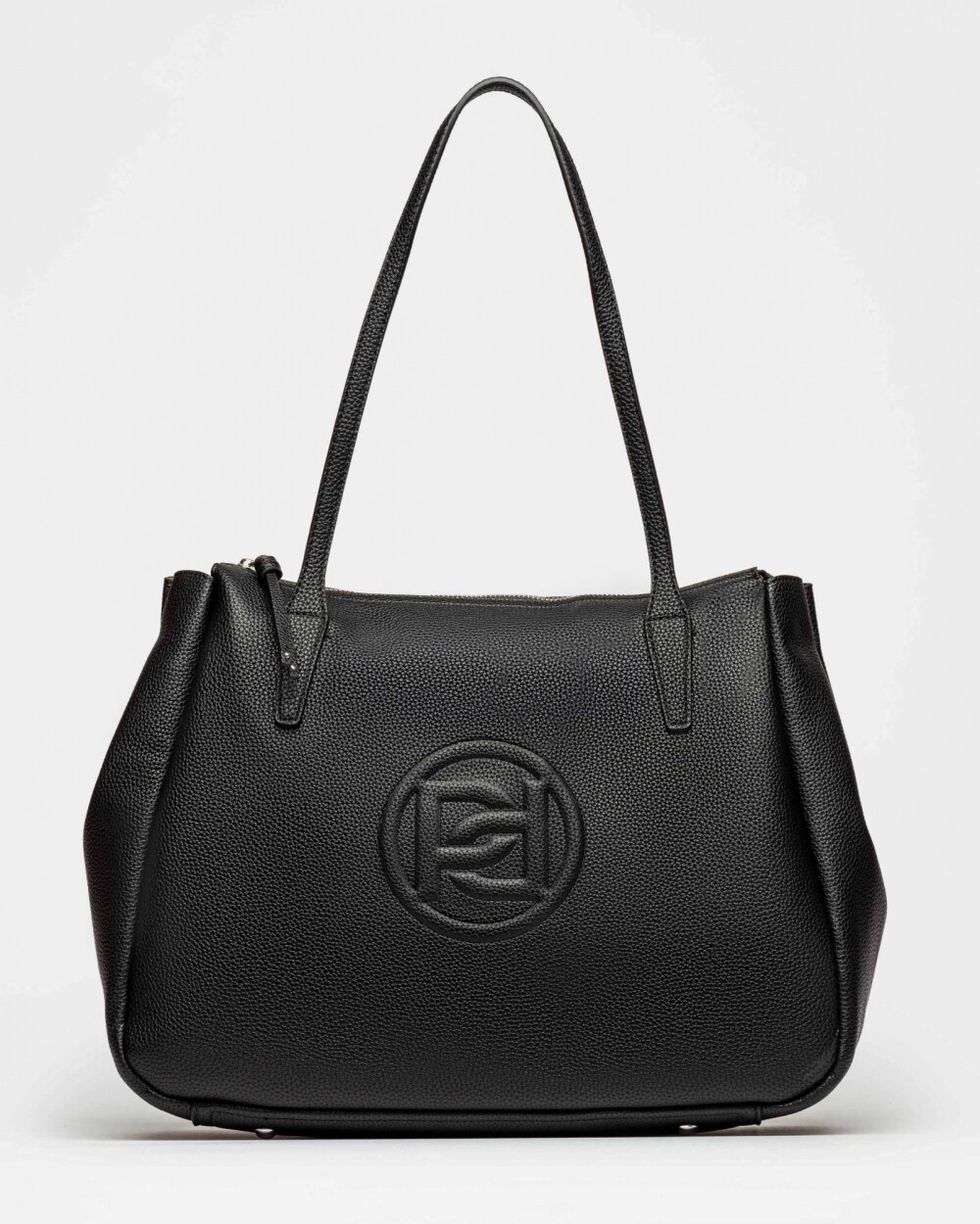 Bolso Sign en efecto cuero Negro